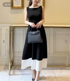 【新品】神戸レタス 岡部あゆみさんコラボ スクエアボートネックニットワンピースのサムネイル