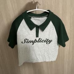 ポロシャツ グレー/グリーン 半袖のサムネイル
