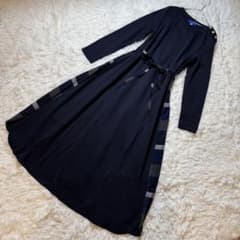 みさき様ブルーレーベルクレストブリッジ ロングワンピース チェック リボン 金ボ みさき様ブルーレーベルクレストブリッジ ロングワンピース チェック