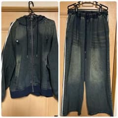 ADRER ラインスリーブジャケット&ライントラックワイドスラックス