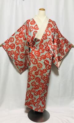 古布　江戸縮緬　人形の着物　長襦袢　金長　8号　121212 ヴィンテージ】長襦袢 正絹 衿ちりめん 古布 昭和 難あり - メルカリ
