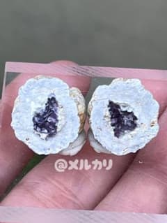 国産鉱物　伊南川流域　かぐや姫水晶（球顆中紫水晶）のサムネイル