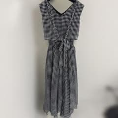 Gingham check cami dress long length