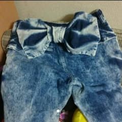 値下げ☆バックリボンクラッシュデニムのサムネイル