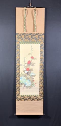 K243 酒井抱一「立葵紫陽花蜻蛉図」 掛軸 絹本 共箱 複製 K243 酒井抱一「立葵紫陽花蜻蛉図」 掛軸 絹本 共箱 複製 - メルカリ