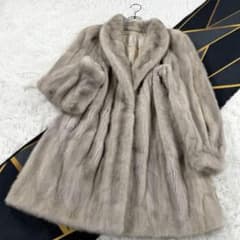 総丈90㎝ サファイアミンク ファーコート リアルファー 毛皮 XL AA191