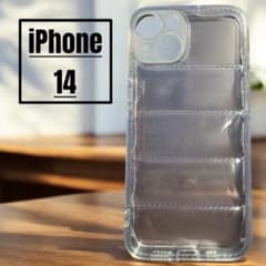 iPhone14 다운 재킷풍 클리어 케이스 투명 신품 내충격 세련