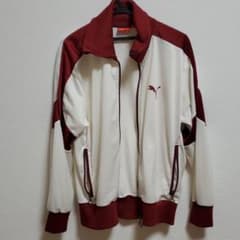 メンズ　レディース　PUMAジャージ　　オフホワイトレッド　ほぼ新品！！のサムネイル
