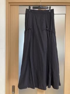 黒 フレアロングスカート 調整可能のサムネイル