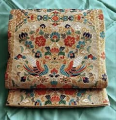 袋帯　正絹　唐織、花、鴛鴦金糸刺繍　礼装用　六通柄 袋帯 正絹 唐織、花、鴛鴦金糸刺繍 礼装用 六通柄 - メルカリ