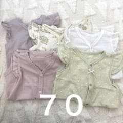 ベビー肌着 まとめ売りフリル袖　ロンパース肌着　夏用のサムネイル