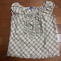 Burberry Blue Label ノバチェック フリル 半袖ブラウス - メルカリ