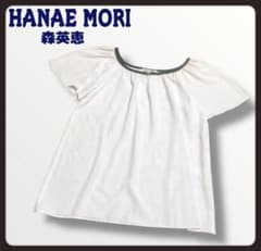 森英恵 ハナエモリ 半袖 シフォンブラウス サラサラ 白 オフィス 9号 M