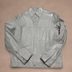 【売約済み】 CalvinKlein 牛革コーティングジャケット グレー Mのサムネイル