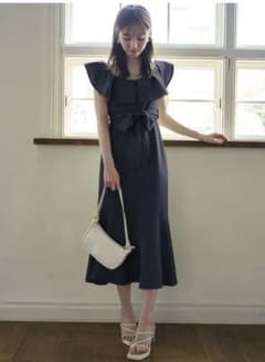 GRL リボンベルト付きラッフルマーメイドジャンパースカート[tw1011]のサムネイル