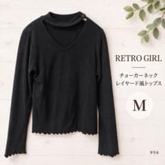 RETRO GIRL チョーカーネック レイヤード風トップス M