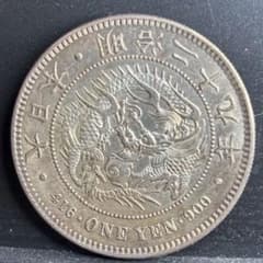 K*1様 新1円銀貨 一圓銀貨 明治29年 磨きあり - メルカリ