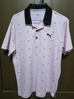 【美品】PUMA GOLF プーマゴルフ　メンズ 半袖ポロシャツ ピンクのサムネイル