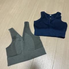 H&M スポーツブラ 2点セット グレー ネイビーのサムネイル
