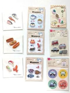 日本製】おいしいせかい　刺繍　ワッペン 他　9点　たべもの　海のさかな　のりもの