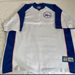 Majestic NBA  76ers Sixers シャツ　ゲームシャツのサムネイル