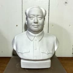 毛沢東 胸像 置物 石膏 - メルカリ