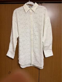 ZARA ホワイト花柄レース 長袖のサムネイル