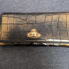 黒と金のクロコダイル風長財布のサムネイル