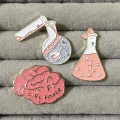 サイエンス＆GIRL POWER ピンバッジ 3点セットのサムネイル