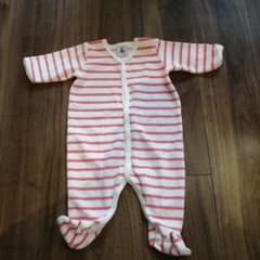 PETIT BATEAU プチバトー カバーオール　足つき 60サイズのサムネイル