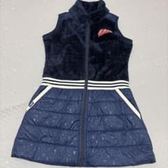 美品　FILA GOLF レディース 中綿ワンピース ボア ネイビー M