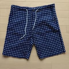 美品 泥棒日記 ドロボウニッキ ハーフパンツ 総柄 ネイビー L