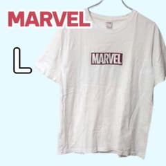 MARVEL 로고 자수 T 셔츠 화이트 L 사이즈
