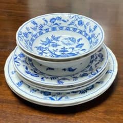 ブルーエルベ お皿7枚セット 大2枚、中3枚、ボウル2枚 三洋陶器