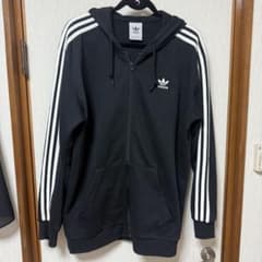 adidas Originals ジップアップパーカー 裏起毛 ブラックのサムネイル