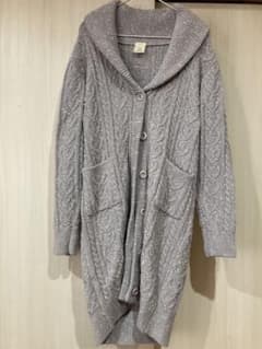 【美品】ジェラートピケ グレー ニットガウンのサムネイル