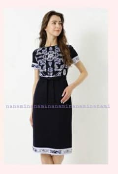 週末値引き 美品 レオナール 半袖ワンピース 38 - メルカリ