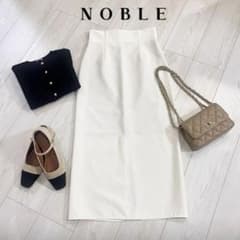Noble ノーブル ジャージーライクカラータイトスカート ホワイト 34