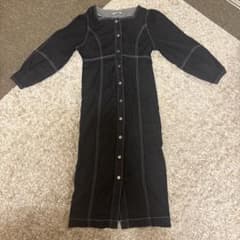 デニム ロングワンピース フロントボタンのサムネイル