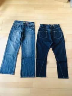 レディース デニム パンツ二枚セットMのサムネイル
