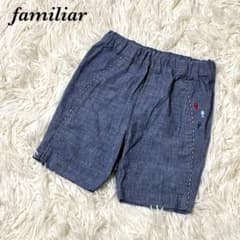 ファミリア ハーフパンツ ショートパンツ 80 魚の刺繍 ウエストゴム 半