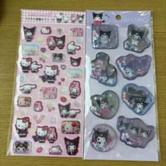 ◯ウォーターシールクロミ➕サンリオ ラメ入り樹脂もりシールのサムネイル