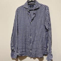 SHIPS麻素材 ワイドカラーチェックシャッツのサムネイル