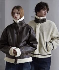 【CLEL】4way リバーシブルフェイクムートンジャケットのサムネイル
