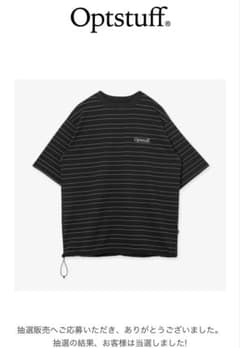 OPTSTUFF BORDER DRAWSTRING T-SHIRT ブラック - メルカリ