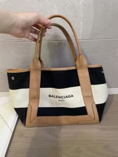 BALENCIAGA キャンバス ハンドバッグ ボーダー　ポーチなしのサムネイル