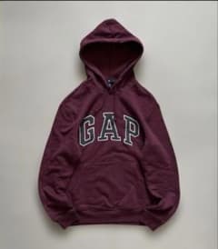 y2k 90s~ OLD GAP パーカー 短丈 ワインレッド 赤 00sのサムネイル
