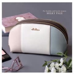 ☆新品未使用☆Clelia☆クレリア☆トリコロールメイクポーチ☆ミルキーペール☆のサムネイル