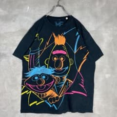 セサミストリート Tシャツ 黒 キャラT アメリカ古着 バート