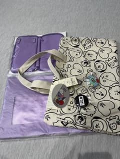 BT21 all-over print tote bag (with badge), gadget case, bag-in-bag.